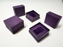 FSC Violet Texture paper Square Watch box Gift box