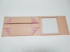 FSC Pink printing paper color open window Folding gift box